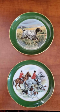 Kaiser W Germany Dog & Horse Porcelain 4" Mini Plates Coasters