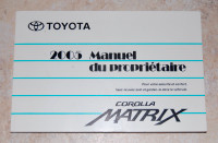 Toyota Matrix 2005 Manual du propriétaire