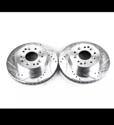Brand new in box Power Stop AR8207XP Disc Brake Rotor Set-Drilled, Slotted and Zinc Plated Brake Rot...