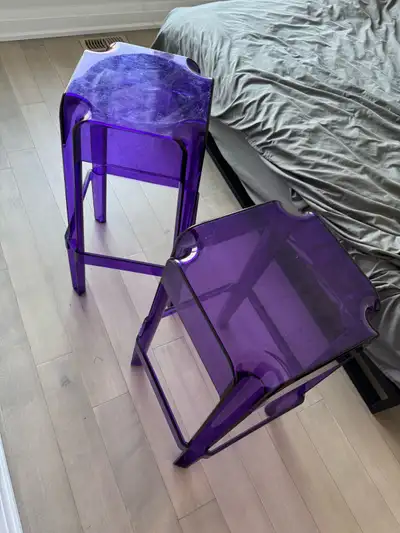 Two RUBIK stackable stools by Pedrali for sale. Polycarbonate frame. Available in different colours....