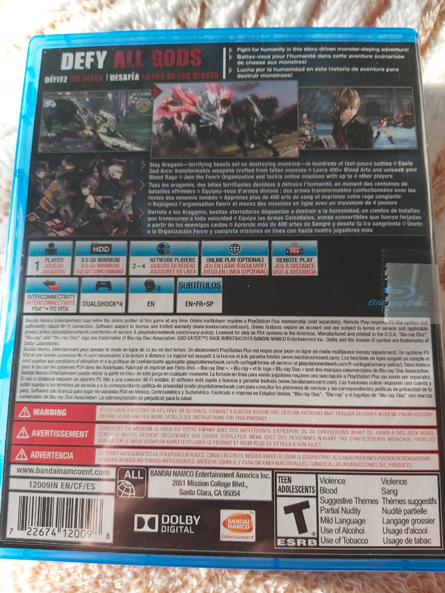 Ps4 GOD EATER 2 in Sony Playstation 4 in Dartmouth - Image 2
