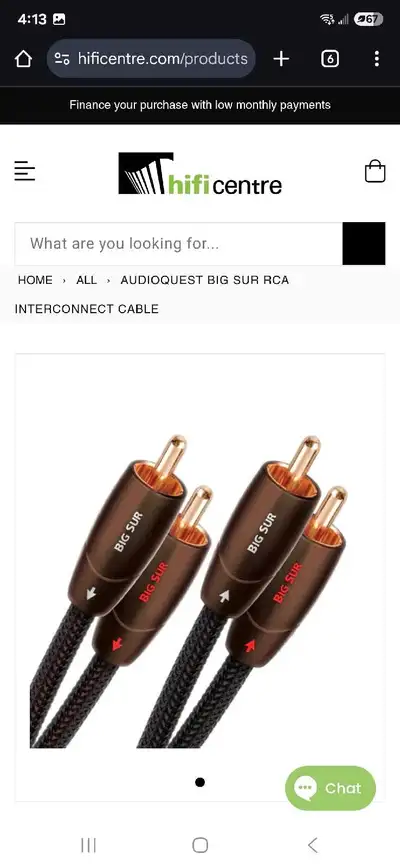 Audioquest Big Sur RCA 3m analog cable, View more