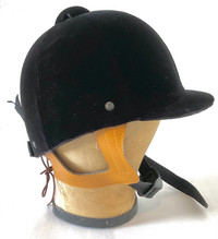 Vintage. Collection Magnifique casquette de jockey Velours noir