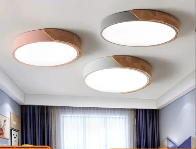LED Round Simple Oak, Ceiling Light Fixture in Indoor Lighting & Fans in Kitchener / Waterloo - Image 3