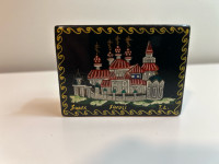 Vintage Hand Painted Russian lacquer miniature Jewel Box
