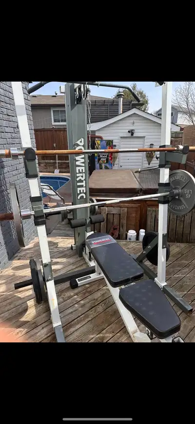 Power Tec Squat rack With bench Bench press 2-45 plates