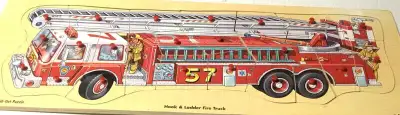 Fire Truck Wooden Peg Puzzle Preschool - Like New, View more