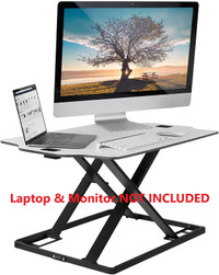 (NEW) Tabletop Standing Desk Converter 32” Wide White (MI-7938)