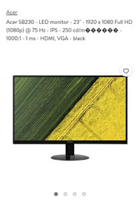 Acer 1 ms gaming monitor 