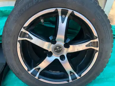 4 WinterPro GT 185/60R15 tires mounted on RTX rims with TPMS sensors. 4x100 bolt pattern. $150 OBO