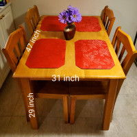Rectangular Wood Dining Table with 4 Chairs
