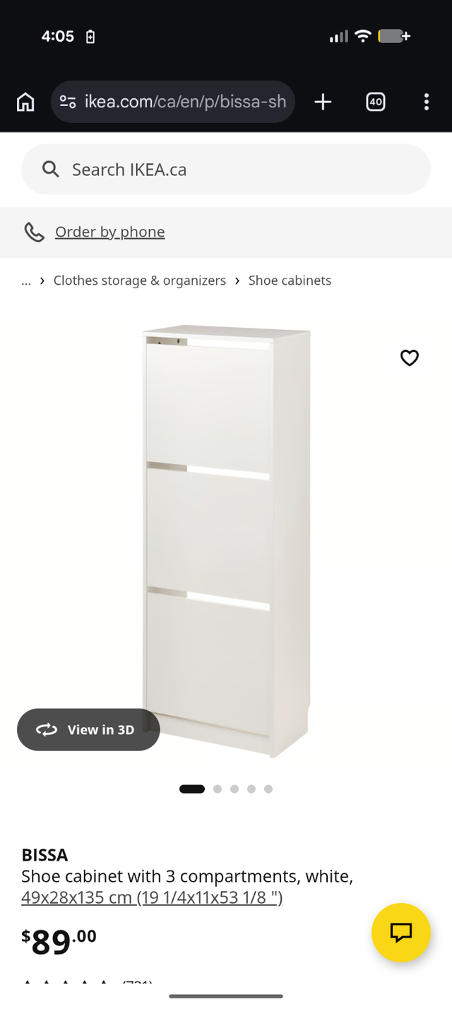 Brand New Ikea BISSA shoe Cabinet - Unused in Bookcases & Shelving Units in City of Toronto - Image 3
