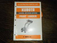 Kubota BF400G, BF500 Front Loader Parts List Manual