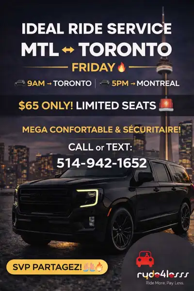 MTL-KINGSTON-TORONTO APRIL 17TH 9AM, View more