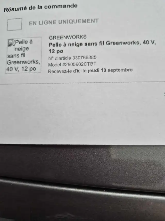 Pelle Electrique Greenworks 12 pouces in Lawnmowers & Leaf Blowers in Laval / North Shore - Image 5