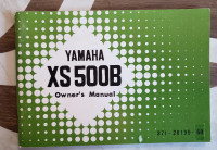 Yamaha XS500B Owner's Manual, 1974, English, 371-28199-60