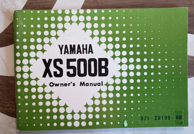 Yamaha XS500B Owner's Manual, 1974, English, 371-28199-60 in Motorcycle Parts & Accessories in Winnipeg