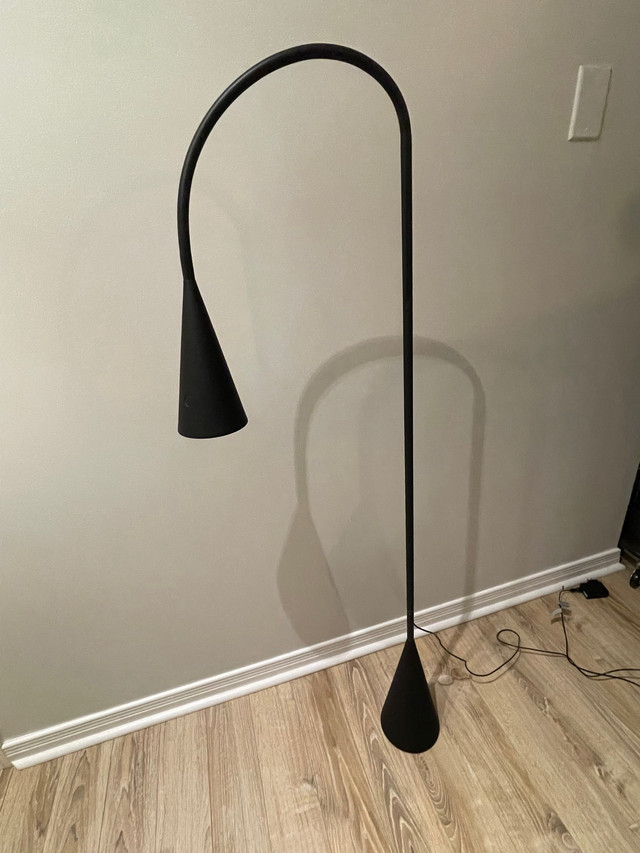 Like New IKEA LED Floor/Reading Lamp Black in Indoor Lighting & Fans in Markham / York Region
