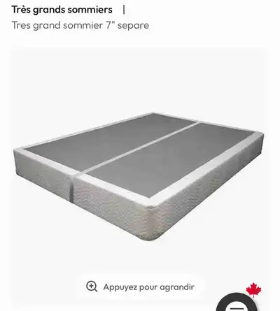 Urgent À vendre 02 Sommiers gris 1m sur 2 m Très bon état. Conviennent pour matelas King ou 02 matel...