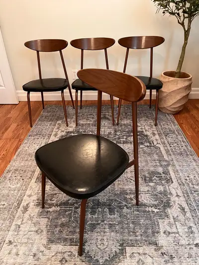 Set of Four Mid Century Modern Dining Chairs, View more