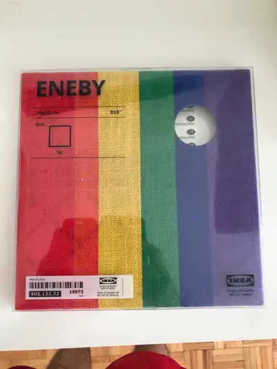 ENEBY Front for bluetooth speaker, multicolour gay rainbow flag, 20x20 cm