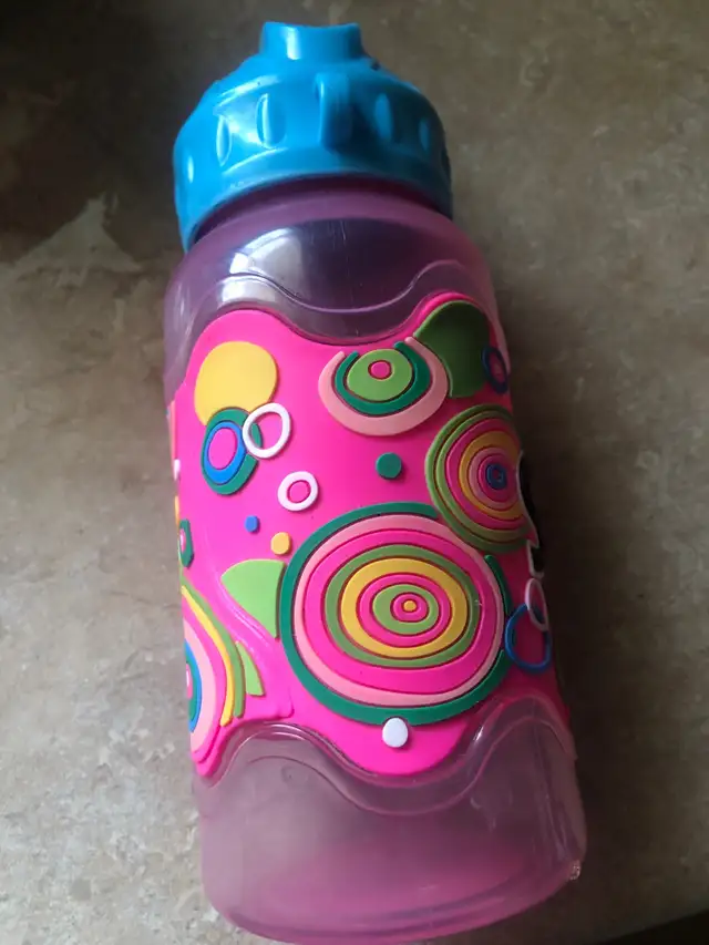 Pink and Blue Water Bottle with purple lid in Other in Barrie - Image 5
