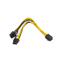 PCI-E 6-pin to 2 x 6 + 2-pin (6/8-pin) Power Splitter Cable
