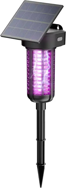 Solar Bug Zapper Outdoor Mosquito Trap Killer Mosquito Killer Lamp，Cordless & Rechargeable ，Fly Zapp...