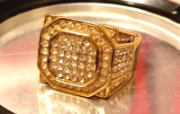 GOLDEN COLOR STONE MEN'S RING