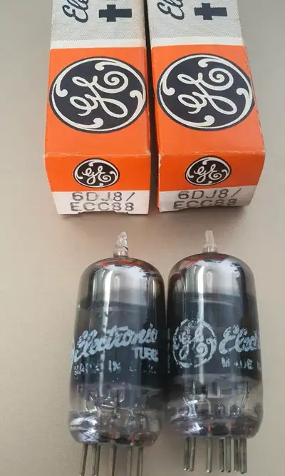ECC88-6DJ8 tubes branded for GE All tested strong with no shorts on a B & K 747 tube tester Heerlen...