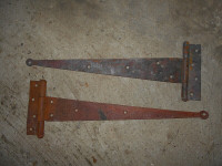 * 2 Antique Hand Forged Hinges *
