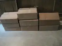 8 shipping/mailing boxes with foam packing peanuts