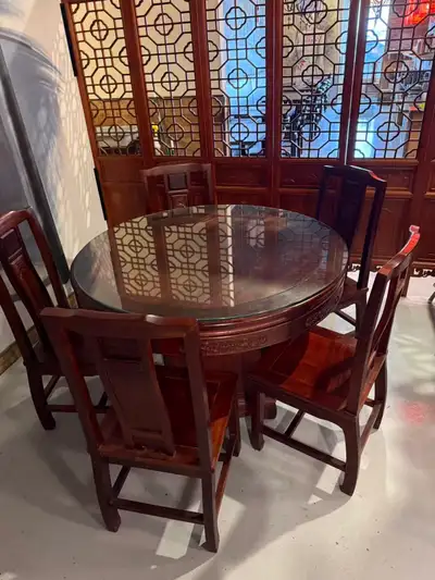 antique table and chair set, View more