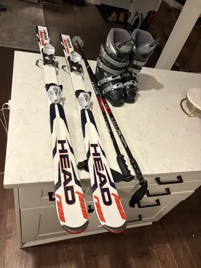 downhill ski wet 140cm with 26 boots , View more