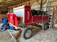 Show wagon with draft harnesses 