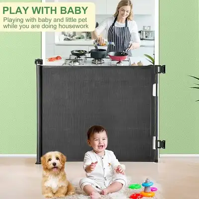 Retractable Baby/Pet Gate (Black, 180cm), View more
