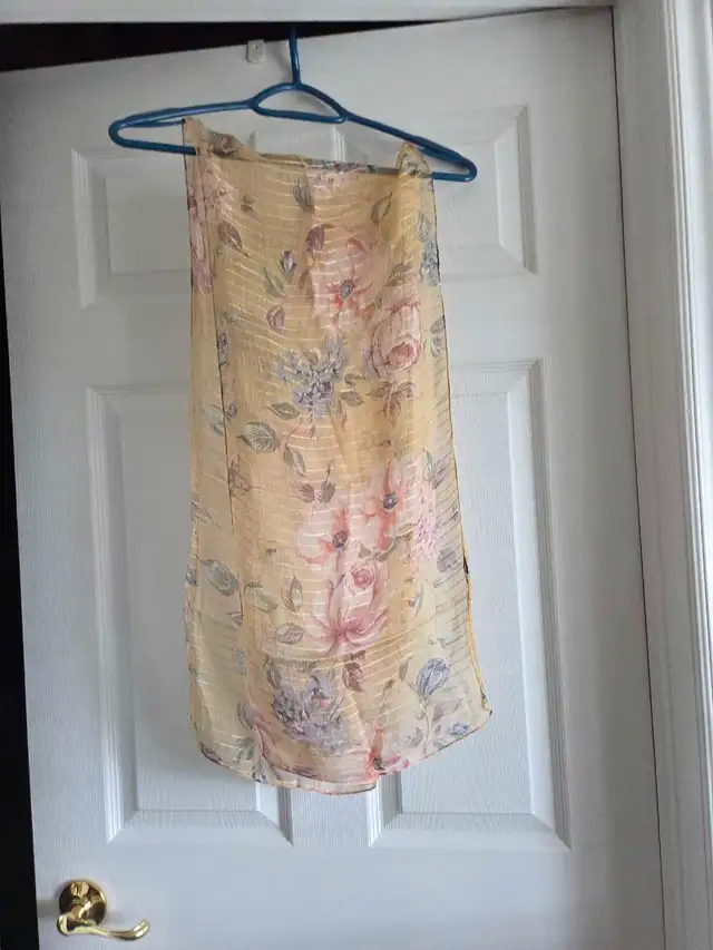 3 Ladies neck scarfs/shawls 48-56" l and 12- 14" w63749389262081122