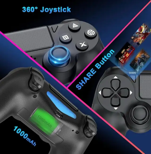 DYONDER PS4 Wireless Controller, 1000mAh, Six-Axis, Audio Jack 65636565857666123