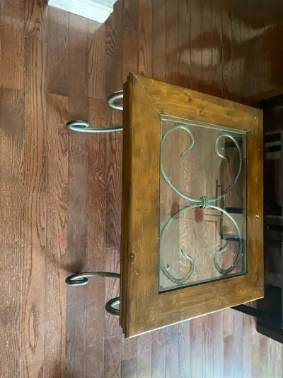 Solid Wood/Iron Glass table, View more