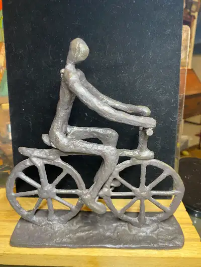 Vintage Bicycle Art   Mid Century Modern  Forged in Metal Sculpt, View more