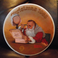 Norman Rockwell Grandpa Plays Santa 1985 Christmas Plate