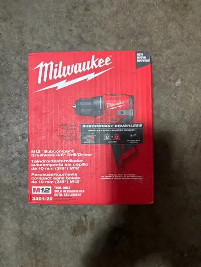 BNIB M12 Brushless Subcompact Drill Driver 3401-20. Sells $157, View more