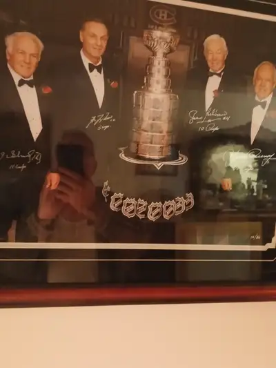 Honorary Members of the Stanley Cups All Silver Autographed, Henri Richard (11) Guy Lafleur (5) Jean...