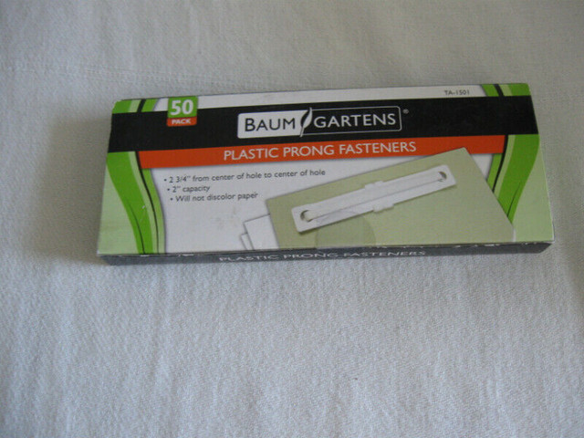 Plastic Prong Fasteners-50 pack + data binder and more in Other in City of Halifax