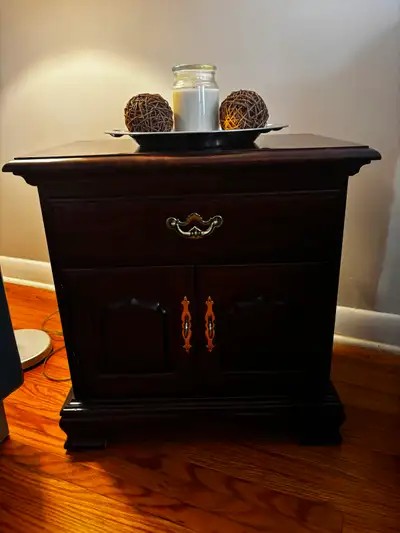 Two Solid Wood Nightstands/End Tables, View more