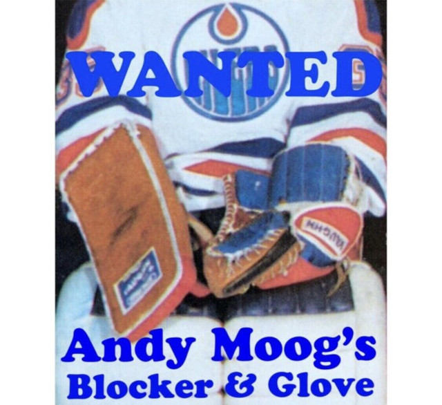 ISO: Andy Moog’s Oilers Vaughn Goalie Gloves in Arts & Collectibles in Strathcona County