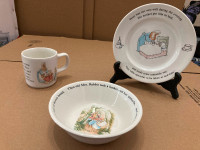Wedgewood Peter Rabbit collector plate, bowl, cup