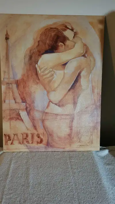 "Embrace in Paris" Art Reproduction, View more