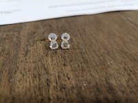 Brand New 14KT White Gold Diamond Moissanite Earrings For Sale