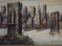 oil painting of the Brooklyn Bridge New York